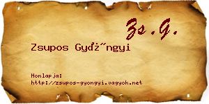 Zsupos Gyöngyi névjegykártya